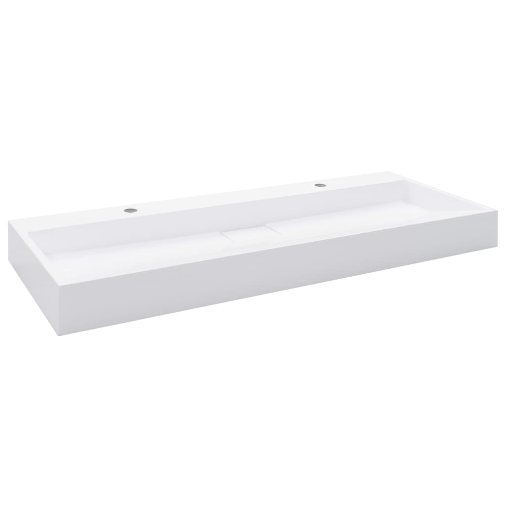 Wastafel 120x46x11 cm mineraal gegoten/marmer gegoten wit is nu te koop bij PeponiXL, paradijselijk wonen!