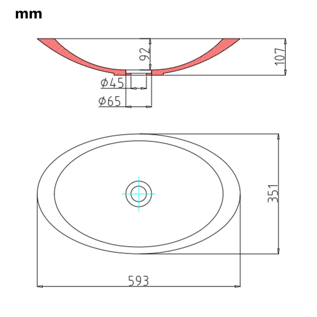 Wastafel 59,3x35,1x10,7 cm mineraal gegoten/marmer gegoten wit is nu te koop bij PeponiXL, paradijselijk wonen!