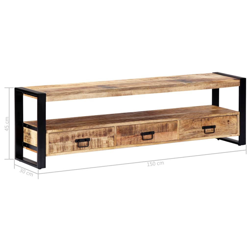 Tv-meubel 150x30x45 cm massief mangohout is nu te koop bij PeponiXL, paradijselijk wonen!