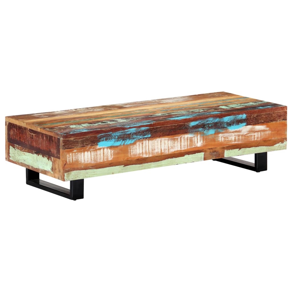 Salontafel 120x50x30 cm massief gerecycled hout en staal is nu te koop bij PeponiXL, paradijselijk wonen!