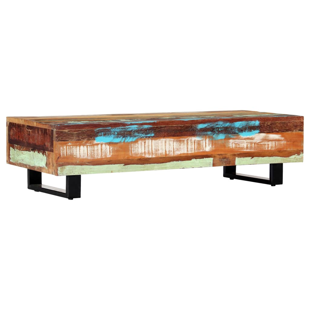 Salontafel 120x50x30 cm massief gerecycled hout en staal is nu te koop bij PeponiXL, paradijselijk wonen!