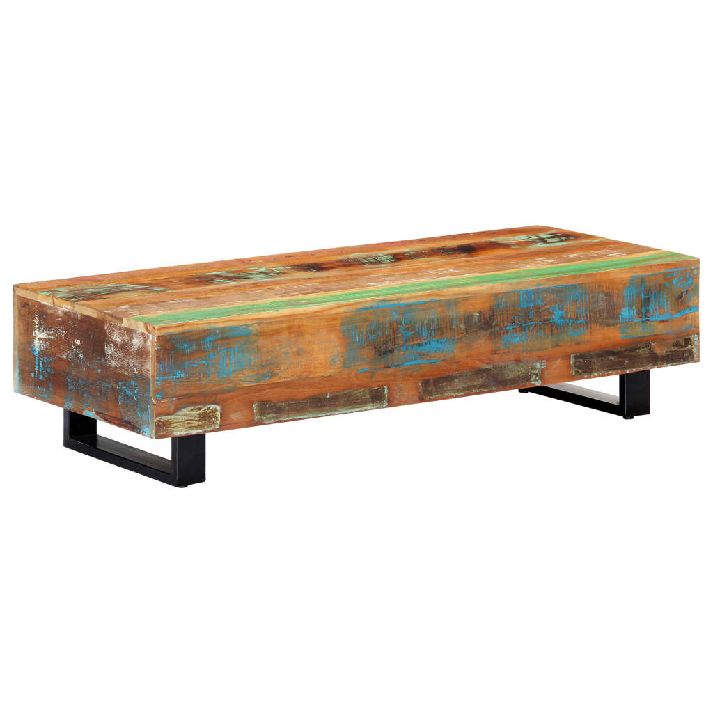 Salontafel 120x50x30 cm massief gerecycled hout en staal is nu te koop bij PeponiXL, paradijselijk wonen!
