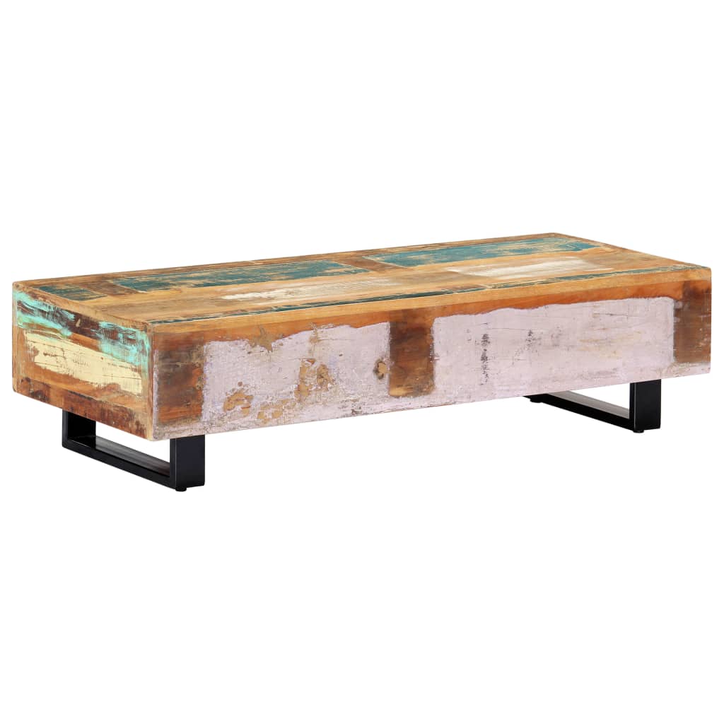 Salontafel 120x50x30 cm massief gerecycled hout en staal is nu te koop bij PeponiXL, paradijselijk wonen!