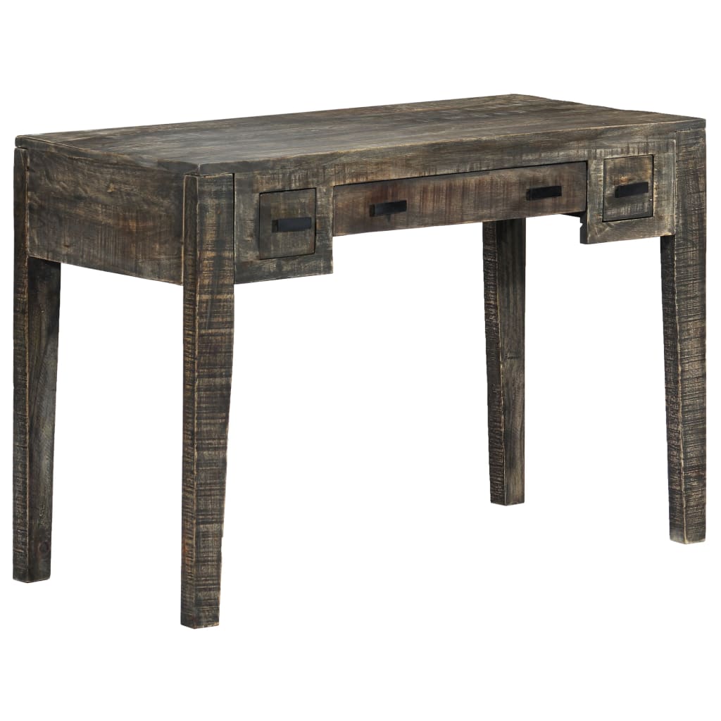 Bureau 110x50x75 cm massief mangohout zwart is nu te koop bij PeponiXL, paradijselijk wonen!