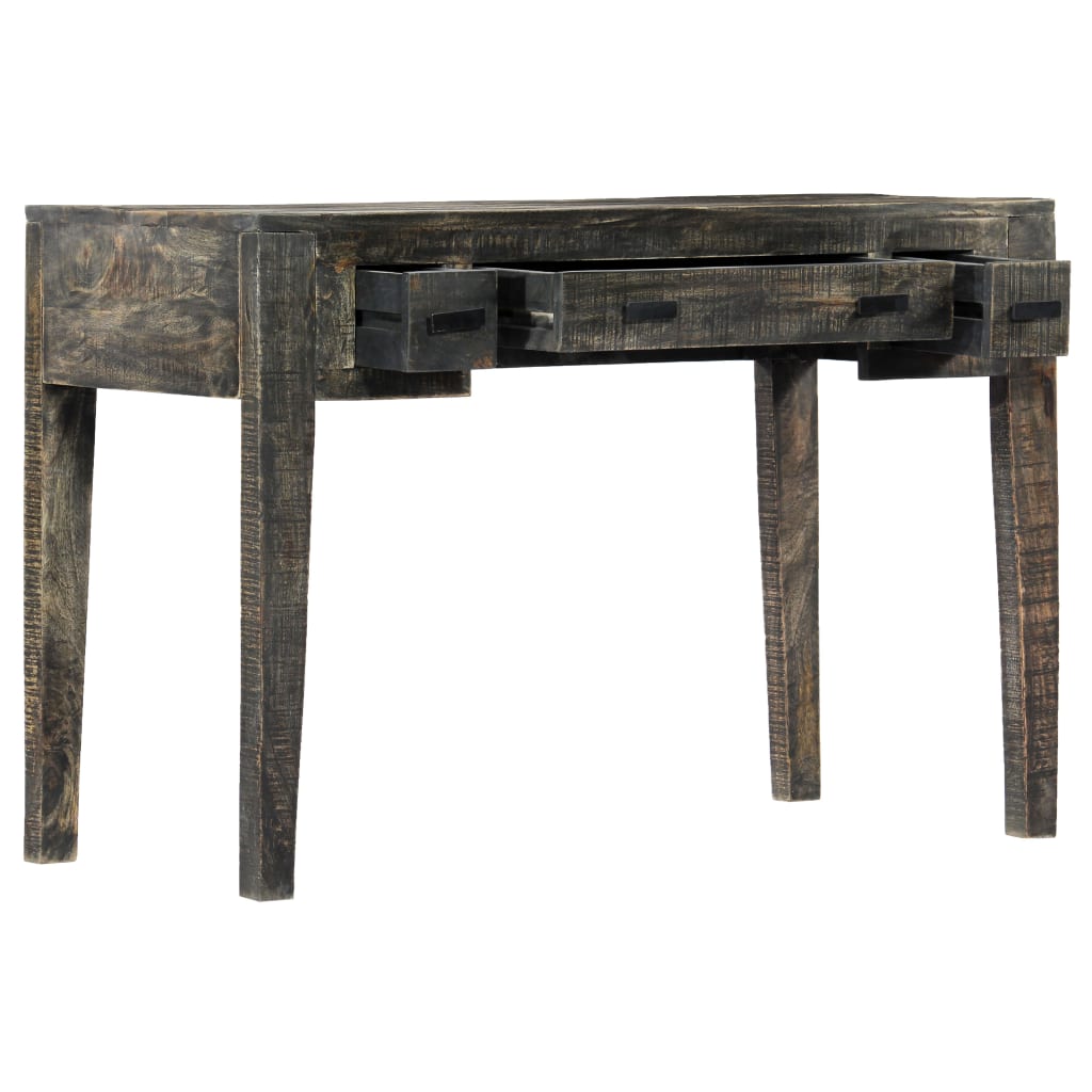 Bureau 110x50x75 cm massief mangohout zwart is nu te koop bij PeponiXL, paradijselijk wonen!