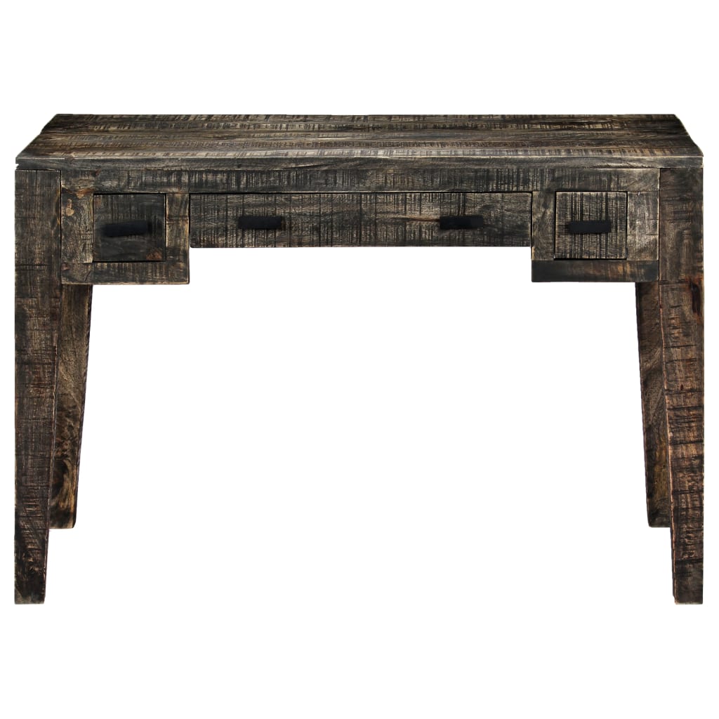 Bureau 110x50x75 cm massief mangohout zwart is nu te koop bij PeponiXL, paradijselijk wonen!