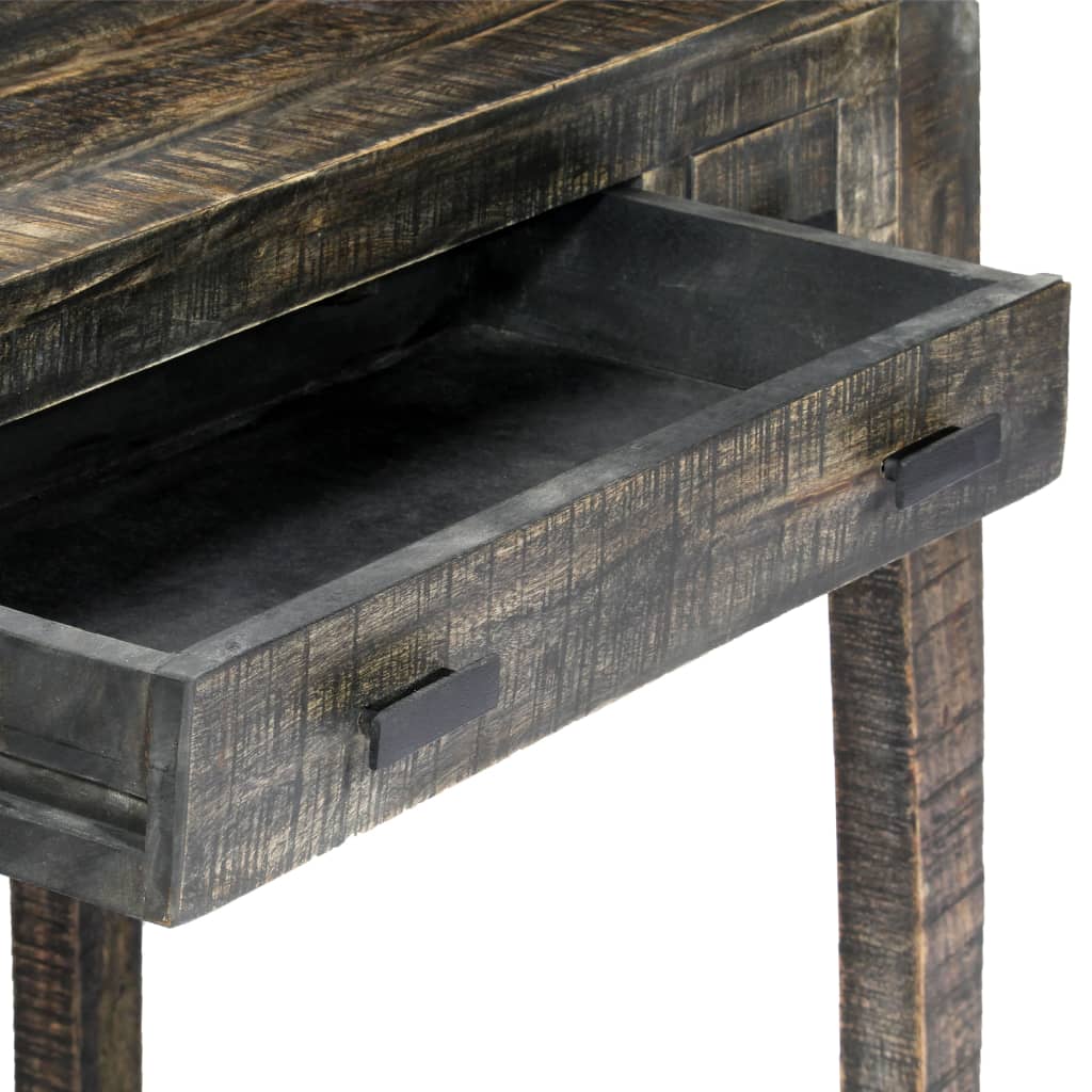 Bureau 110x50x75 cm massief mangohout zwart is nu te koop bij PeponiXL, paradijselijk wonen!