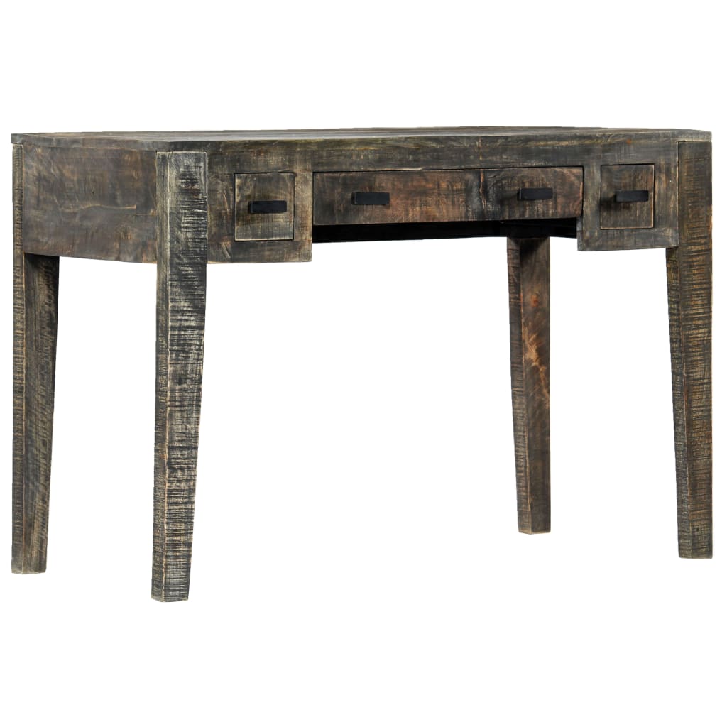 Bureau 110x50x75 cm massief mangohout zwart is nu te koop bij PeponiXL, paradijselijk wonen!