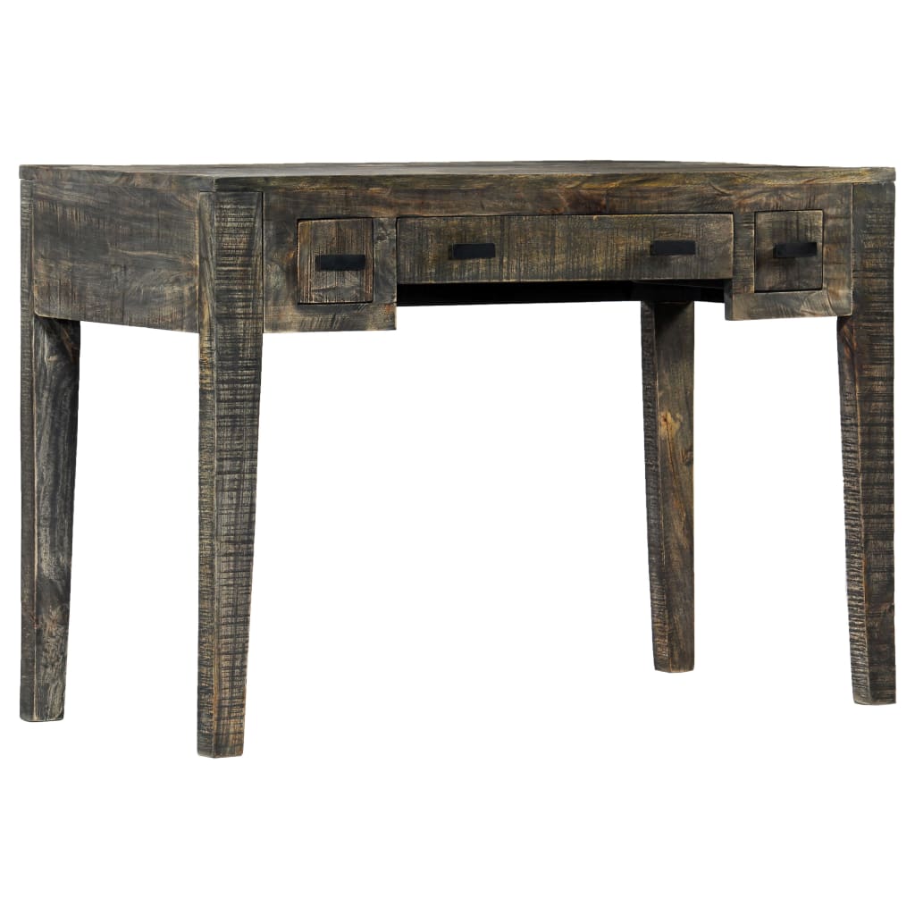 Bureau 110x50x75 cm massief mangohout zwart is nu te koop bij PeponiXL, paradijselijk wonen!