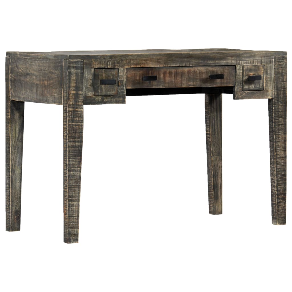 Bureau 110x50x75 cm massief mangohout zwart is nu te koop bij PeponiXL, paradijselijk wonen!