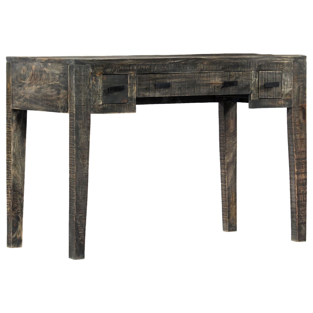 Bureau 110x50x75 cm massief mangohout zwart is nu te koop bij PeponiXL, paradijselijk wonen!