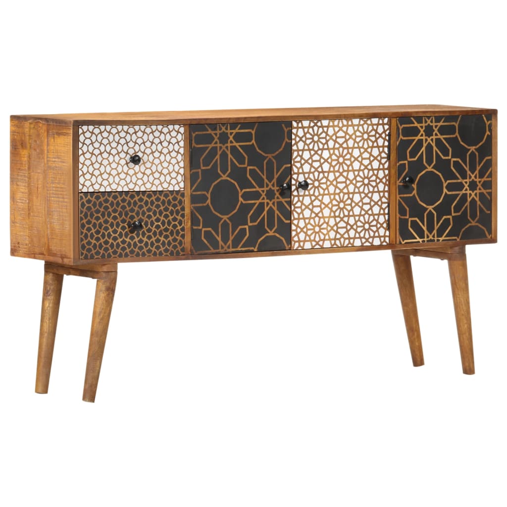 Dressoir met geprint patroon 130x30x70 cm massief mangohout is nu te koop bij PeponiXL, paradijselijk wonen!