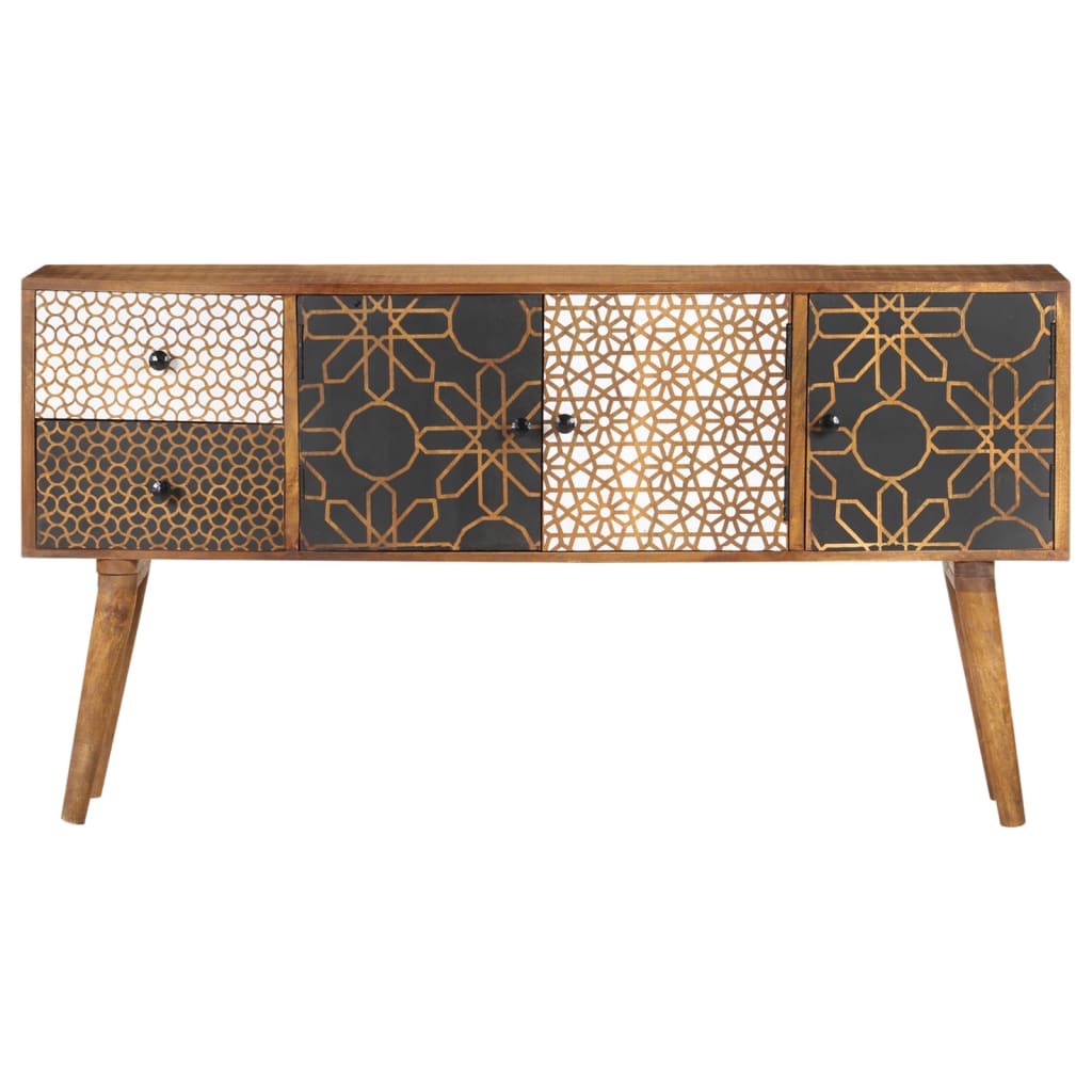 Dressoir met geprint patroon 130x30x70 cm massief mangohout is nu te koop bij PeponiXL, paradijselijk wonen!