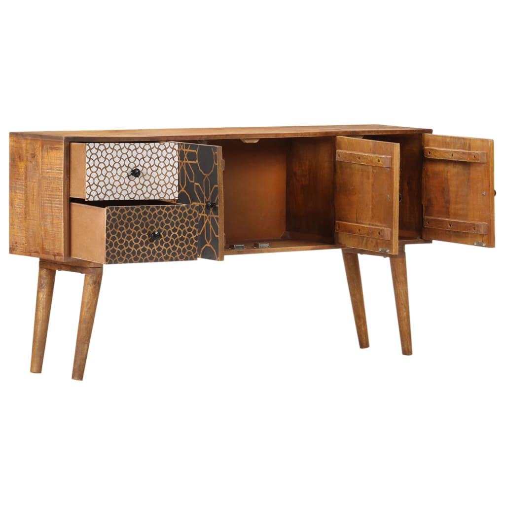 Dressoir met geprint patroon 130x30x70 cm massief mangohout is nu te koop bij PeponiXL, paradijselijk wonen!