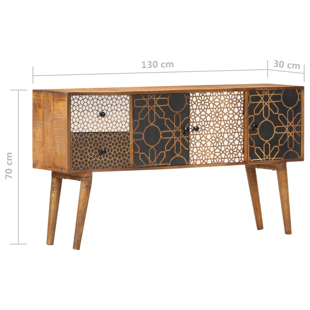 Dressoir met geprint patroon 130x30x70 cm massief mangohout is nu te koop bij PeponiXL, paradijselijk wonen!