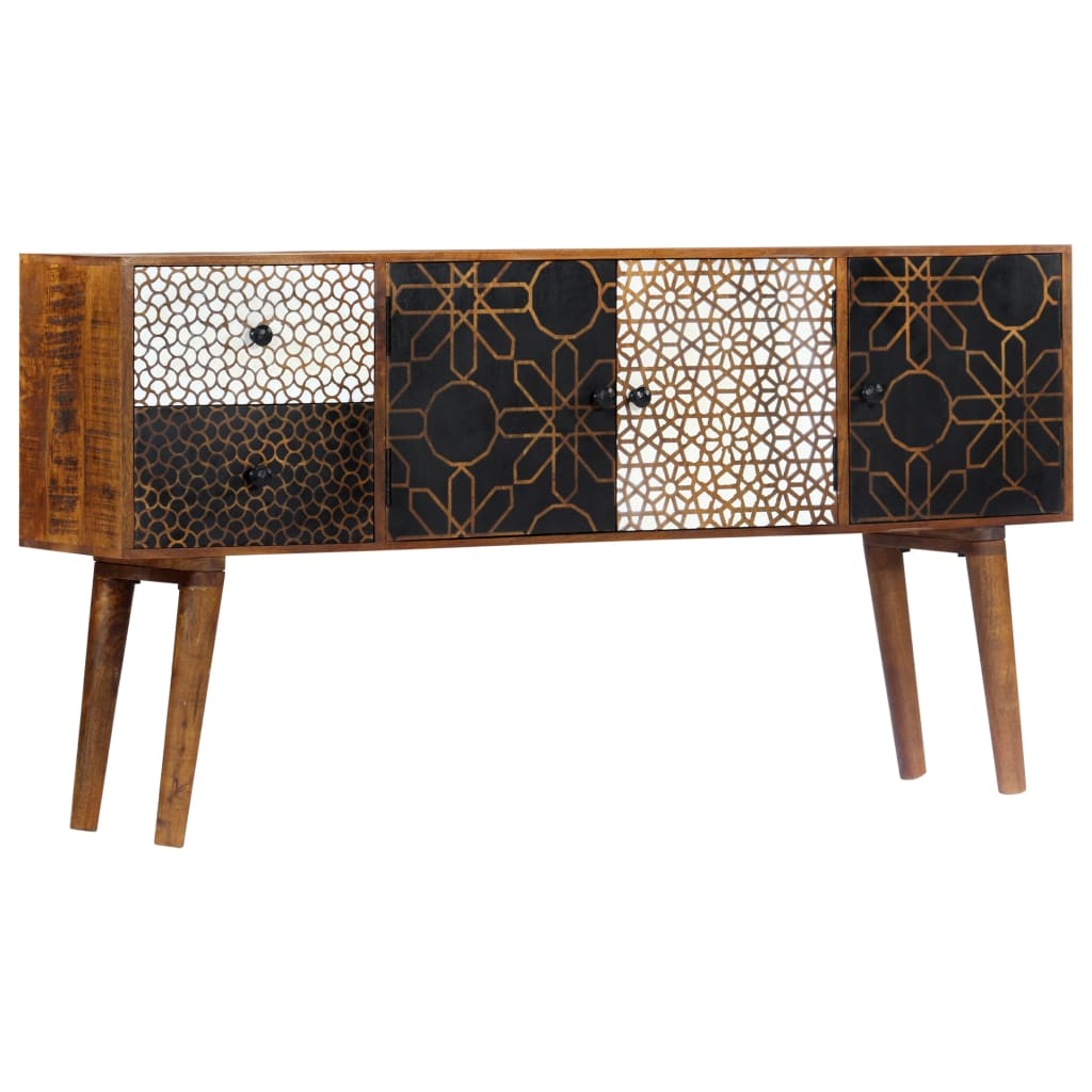 Dressoir met geprint patroon 130x30x70 cm massief mangohout is nu te koop bij PeponiXL, paradijselijk wonen!