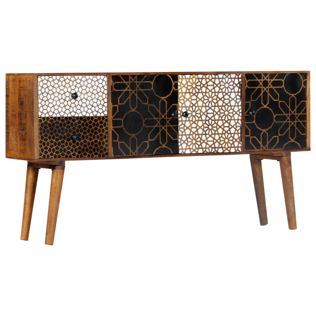 Dressoir met geprint patroon 130x30x70 cm massief mangohout is nu te koop bij PeponiXL, paradijselijk wonen!
