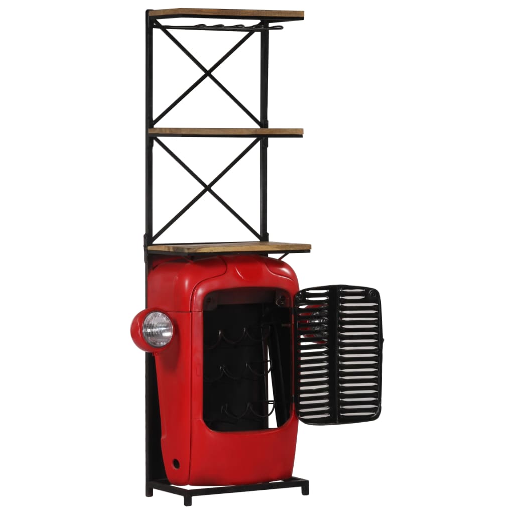Wijnkast tractor 49x31x172 cm massief mangohout is nu te koop bij PeponiXL, paradijselijk wonen!