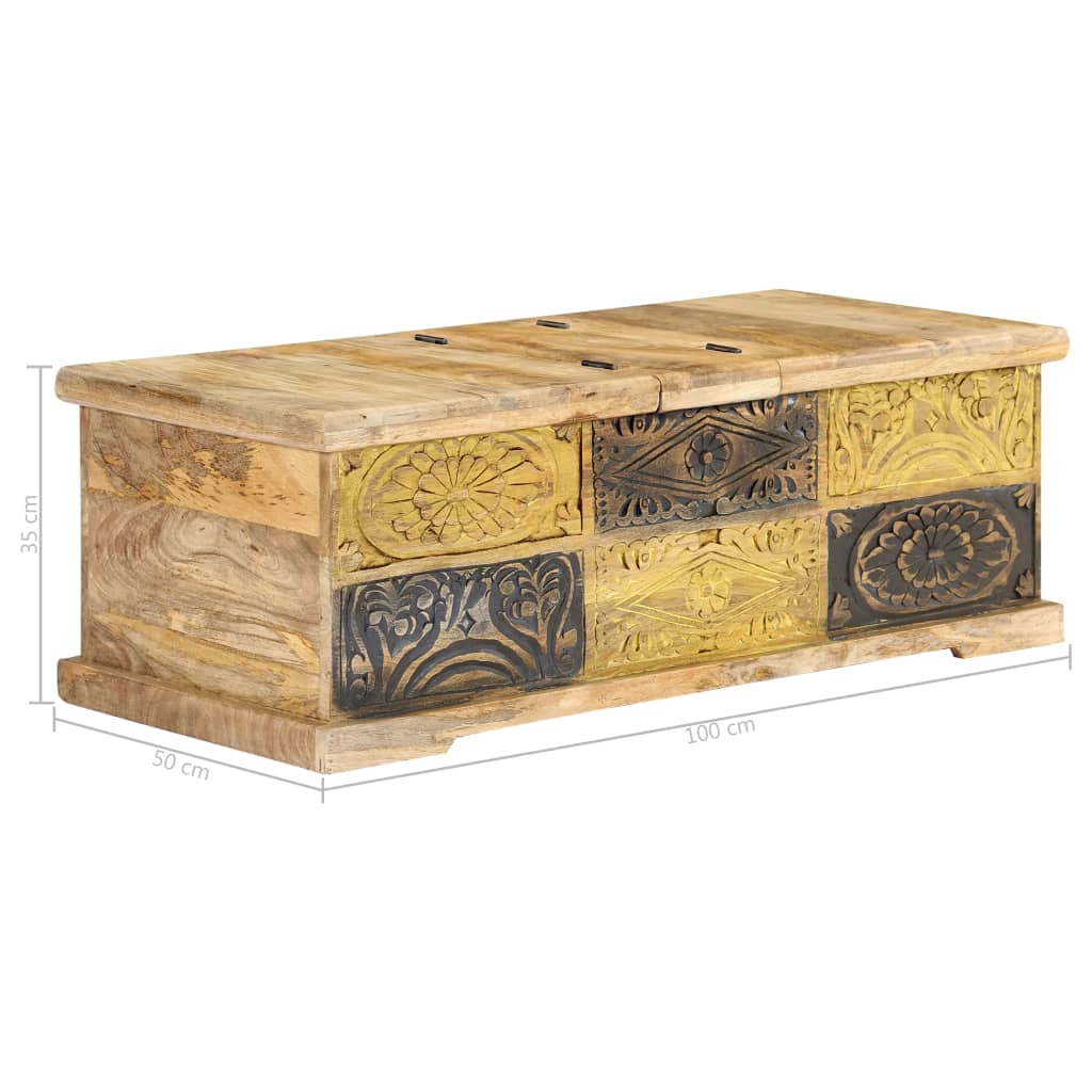 Salontafel 100x50x35 cm massief mangohout is nu te koop bij PeponiXL, paradijselijk wonen!