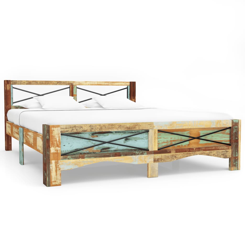Bedframe massief gerecycled hout 140x200 cm is nu te koop bij PeponiXL, paradijselijk wonen!