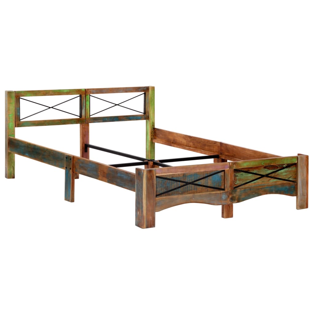Bedframe massief gerecycled hout 140x200 cm is nu te koop bij PeponiXL, paradijselijk wonen!