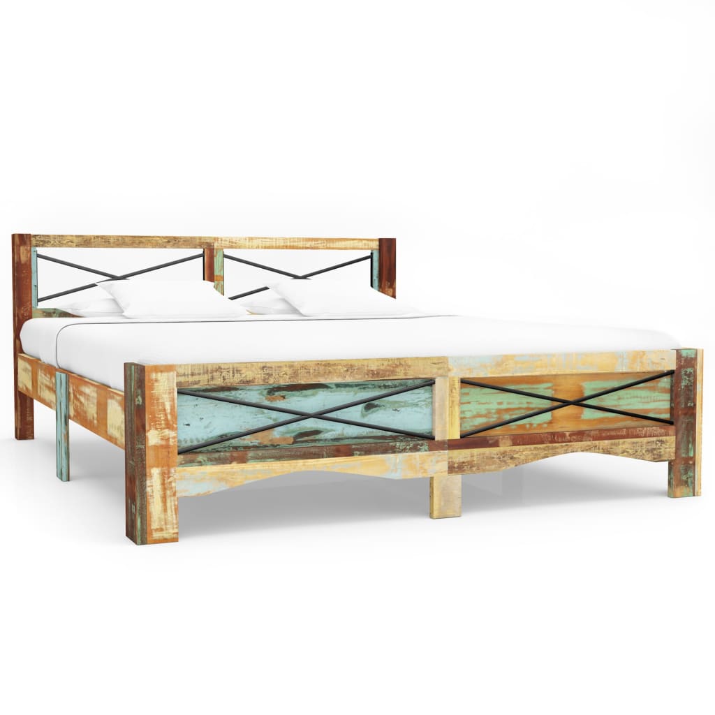 Bedframe massief gerecycled hout 160x200 cm is nu te koop bij PeponiXL, paradijselijk wonen!