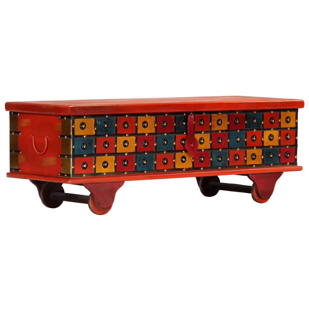 Opbergkist 110x40x40 cm massief acaciahout rood is nu te koop bij PeponiXL, paradijselijk wonen!