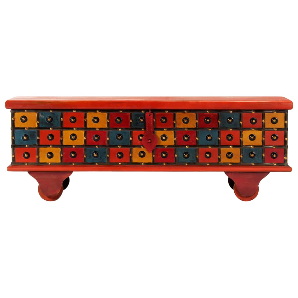 Opbergkist 110x40x40 cm massief acaciahout rood is nu te koop bij PeponiXL, paradijselijk wonen!