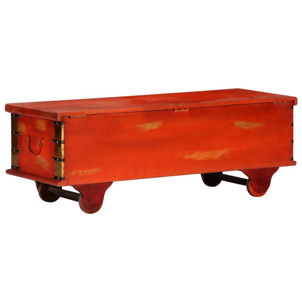 Opbergkist 110x40x40 cm massief acaciahout rood is nu te koop bij PeponiXL, paradijselijk wonen!
