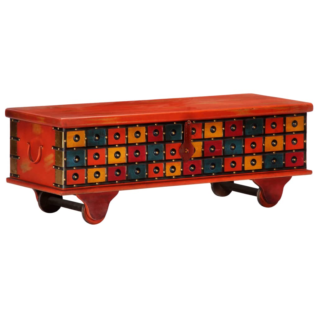Opbergkist 110x40x40 cm massief acaciahout rood is nu te koop bij PeponiXL, paradijselijk wonen!