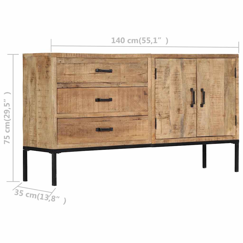Dressoir 140x35x75 cm massief mangohout is nu te koop bij PeponiXL, paradijselijk wonen!
