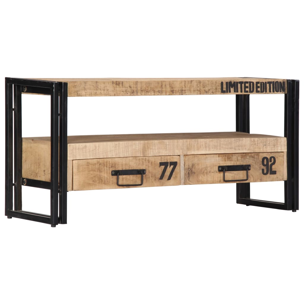 Tv-meubel 100x30x45 cm massief mangohout is nu te koop bij PeponiXL, paradijselijk wonen!