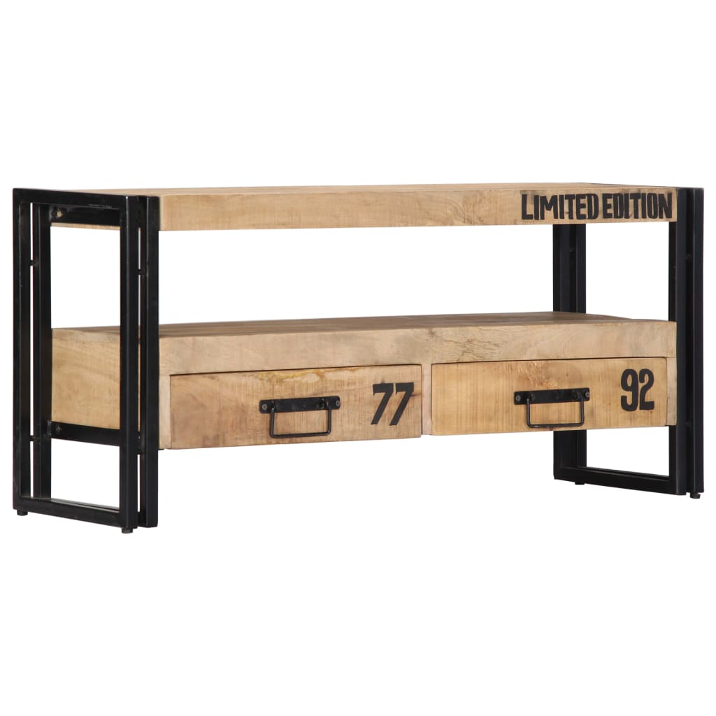 Tv-meubel 100x30x45 cm massief mangohout is nu te koop bij PeponiXL, paradijselijk wonen!