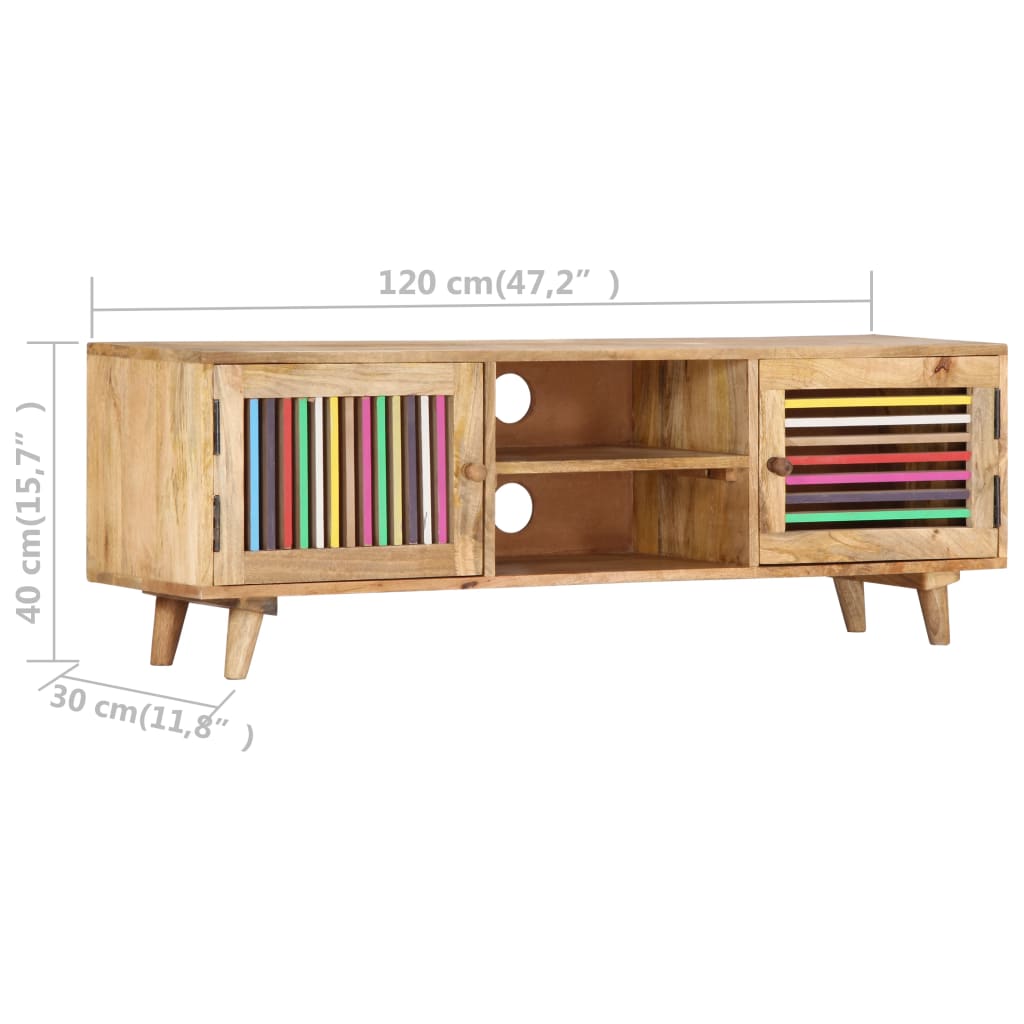 Tv-meubel 120x30x40 cm massief mangohout is nu te koop bij PeponiXL, paradijselijk wonen!
