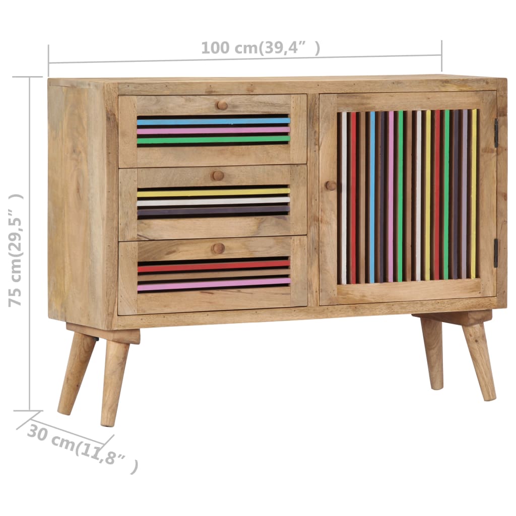 Dressoir 100x30x75 cm massief mangohout is nu te koop bij PeponiXL, paradijselijk wonen!