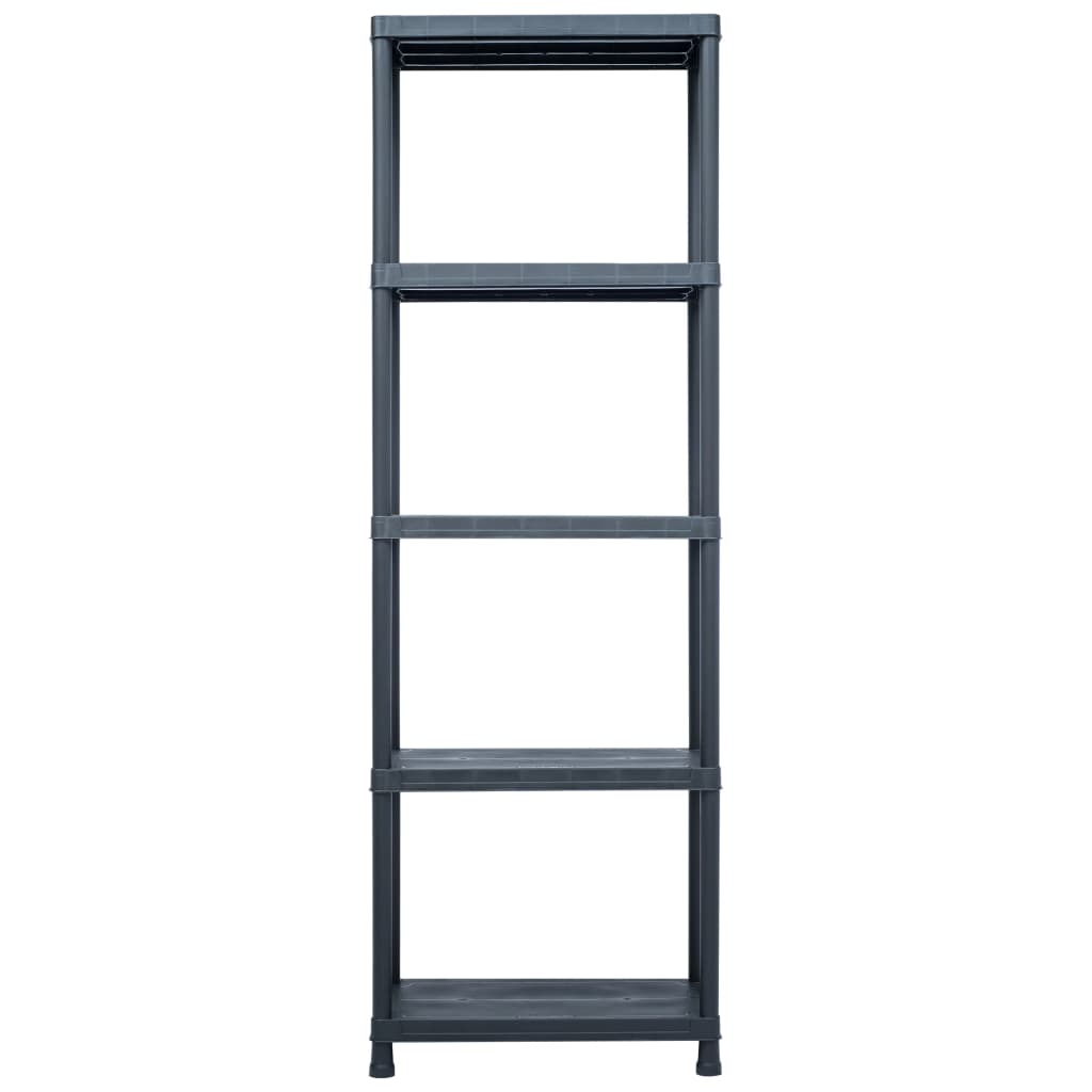 Opbergrekken 2 st 125 kg 60x30x180 cm kunststof zwart is nu te koop bij PeponiXL, paradijselijk wonen!