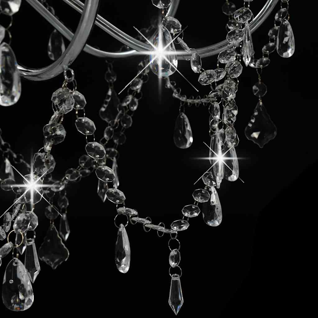 Kroonluchter met kralen 8xE14 zilverkleurig is nu te koop bij PeponiXL, paradijselijk wonen!