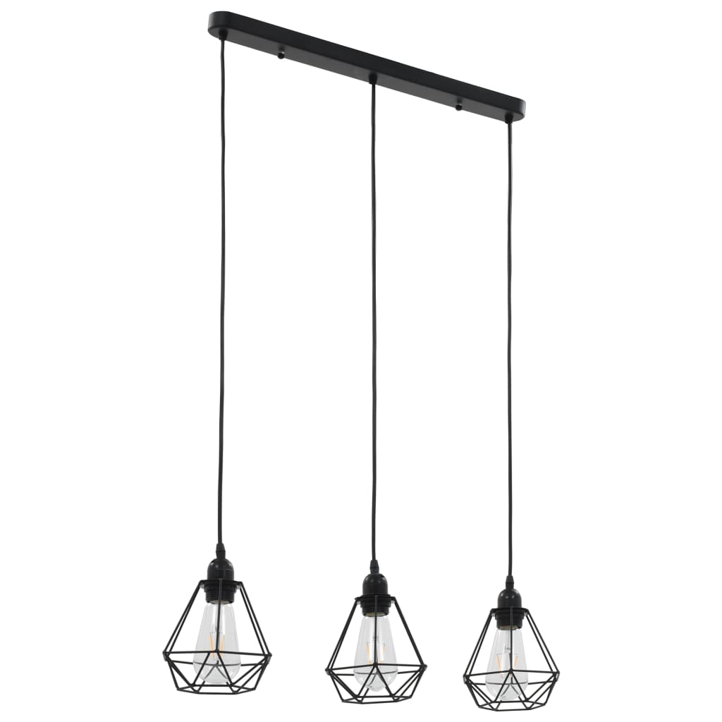 Plafondlamp met diamantvormig 3xE27 zwart is nu te koop bij PeponiXL, paradijselijk wonen!