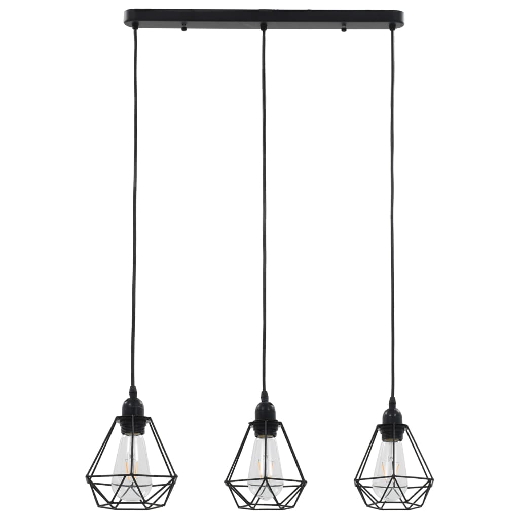 Plafondlamp met diamantvormig 3xE27 zwart is nu te koop bij PeponiXL, paradijselijk wonen!
