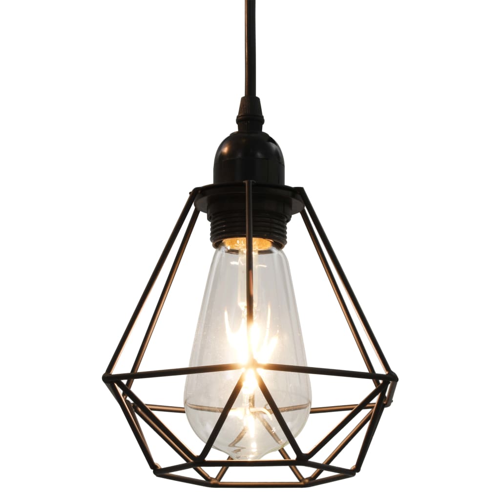 Plafondlamp met diamantvormig 3xE27 zwart is nu te koop bij PeponiXL, paradijselijk wonen!