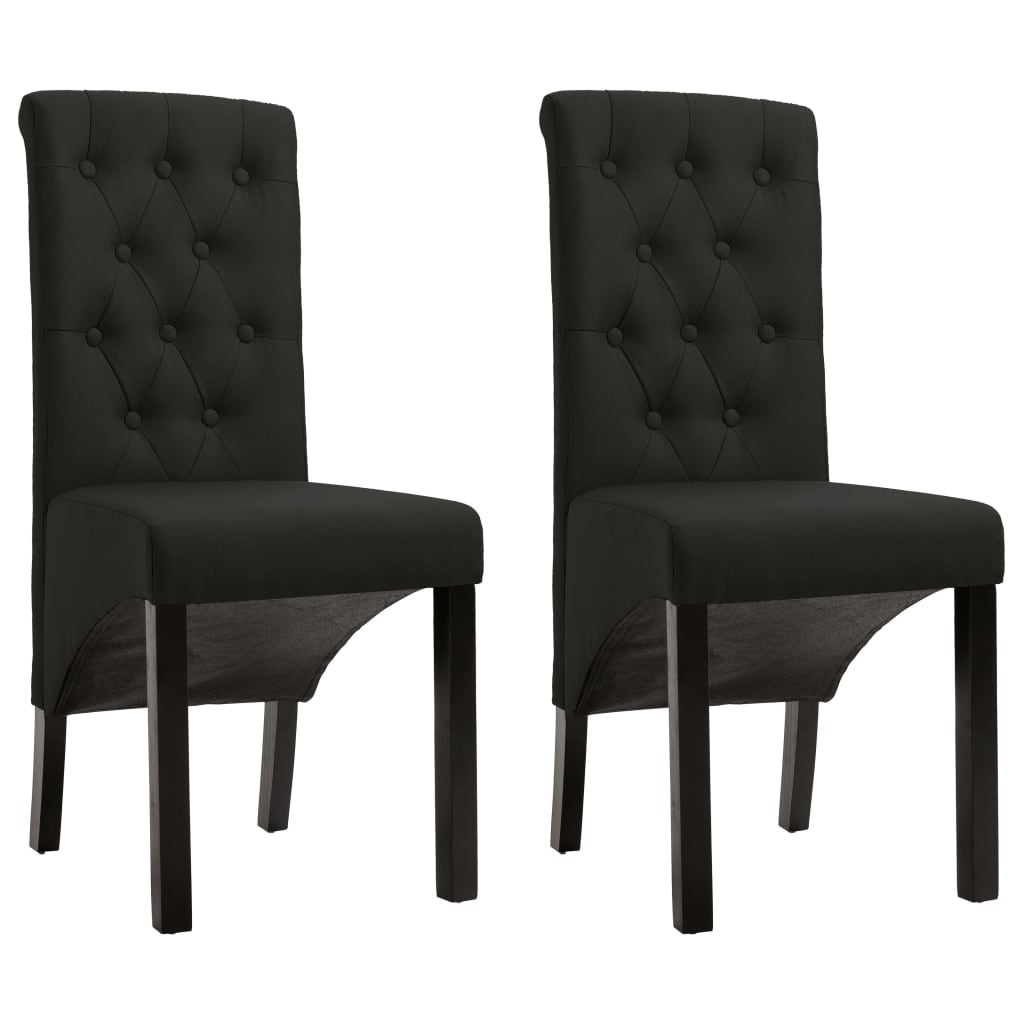 Eetkamerstoelen 2 st stof zwart is nu te koop bij PeponiXL, paradijselijk wonen!