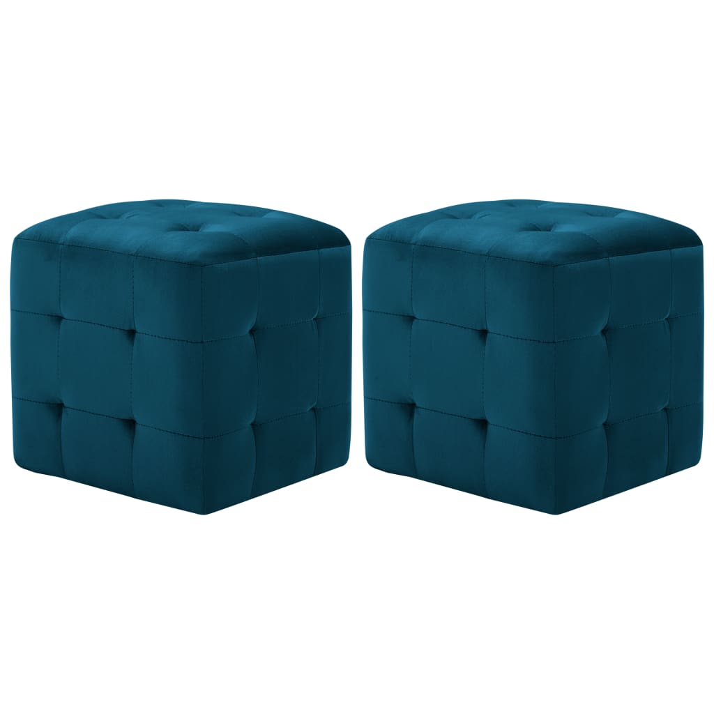 Nachtkastjes 2 st 30x30x30 cm fluweel blauw is nu te koop bij PeponiXL, paradijselijk wonen!