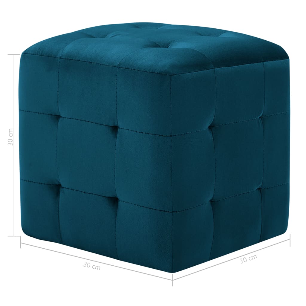 Nachtkastjes 2 st 30x30x30 cm fluweel blauw is nu te koop bij PeponiXL, paradijselijk wonen!