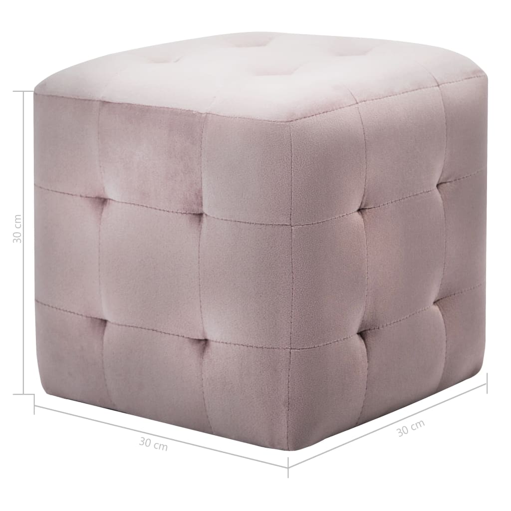 Nachtkastjes 2 st 30x30x30 cm fluweel roze is nu te koop bij PeponiXL, paradijselijk wonen!