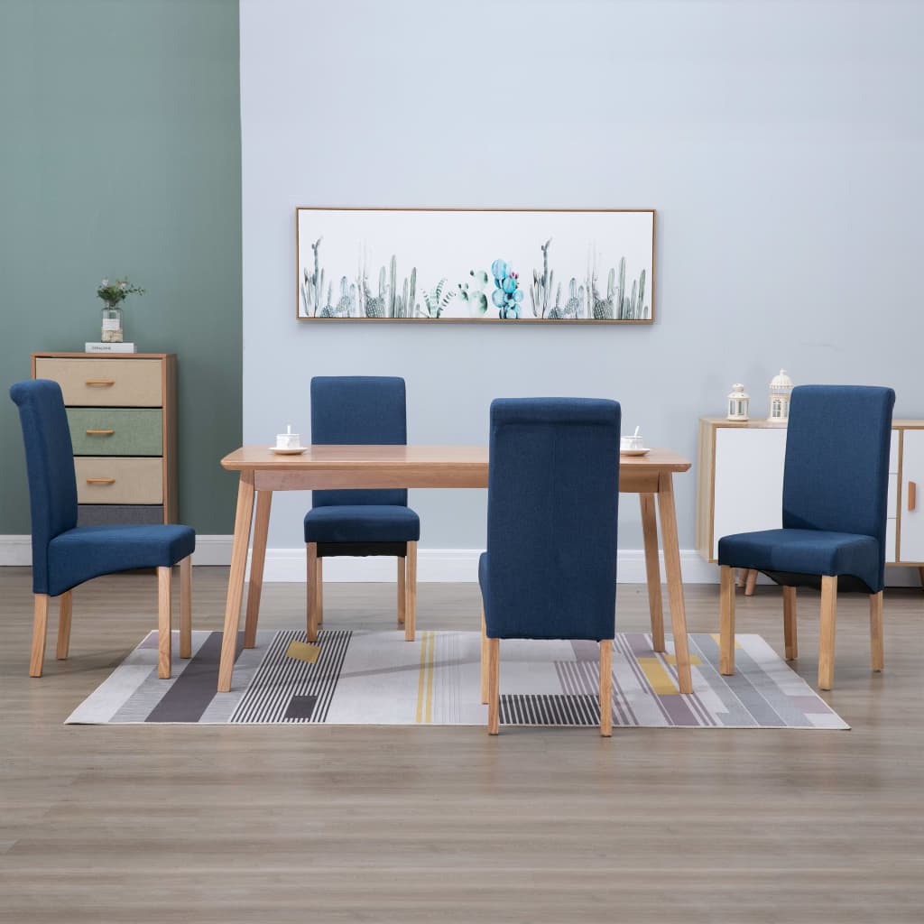 Eetkamerstoelen 4 st stof blauw is nu te koop bij PeponiXL, paradijselijk wonen!