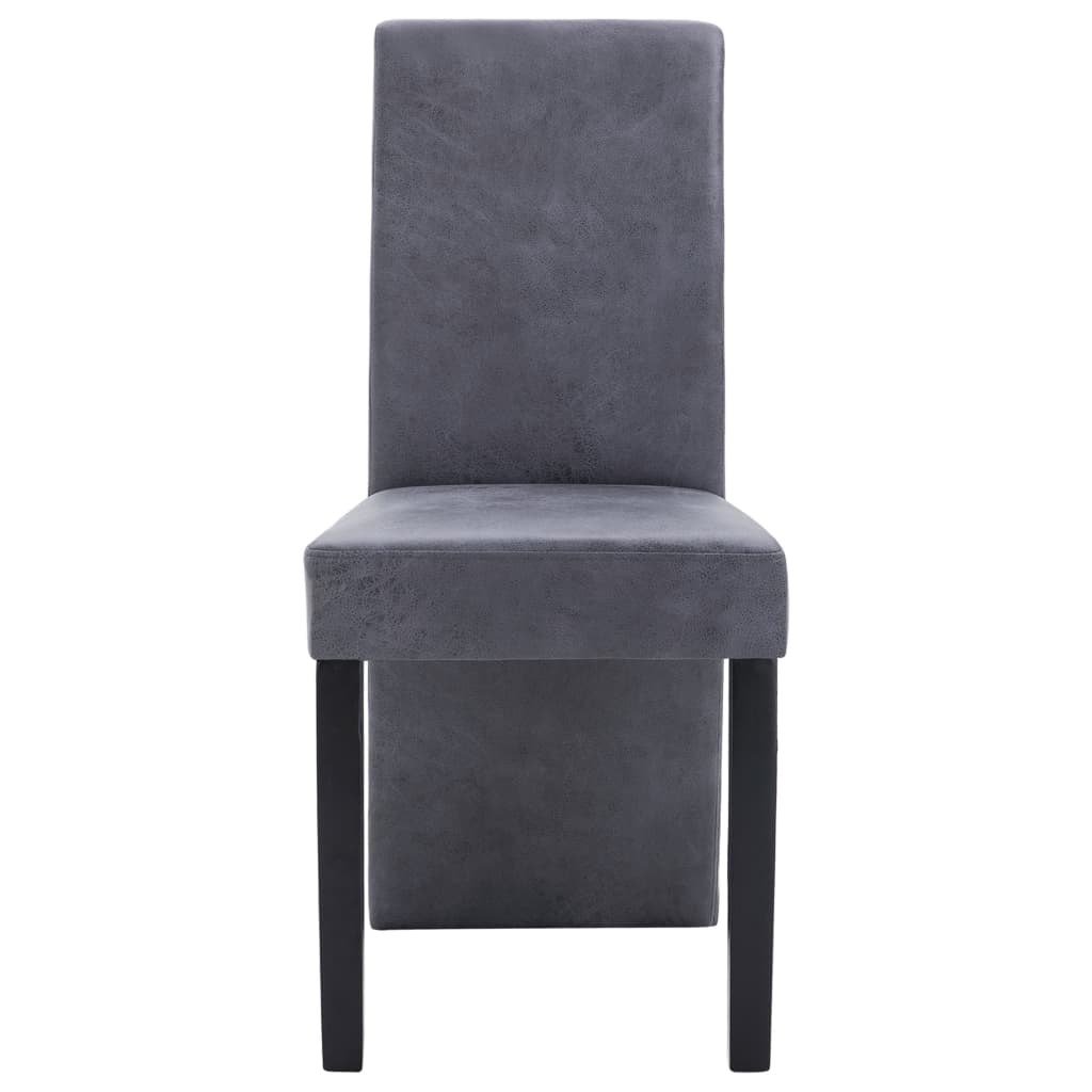 Eetkamerstoelen 4 st kunstsuède grijs is nu te koop bij PeponiXL, paradijselijk wonen!