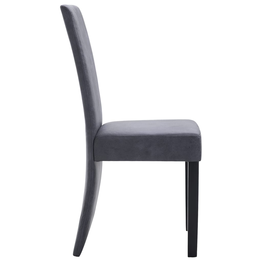 Eetkamerstoelen 4 st kunstsuède grijs is nu te koop bij PeponiXL, paradijselijk wonen!