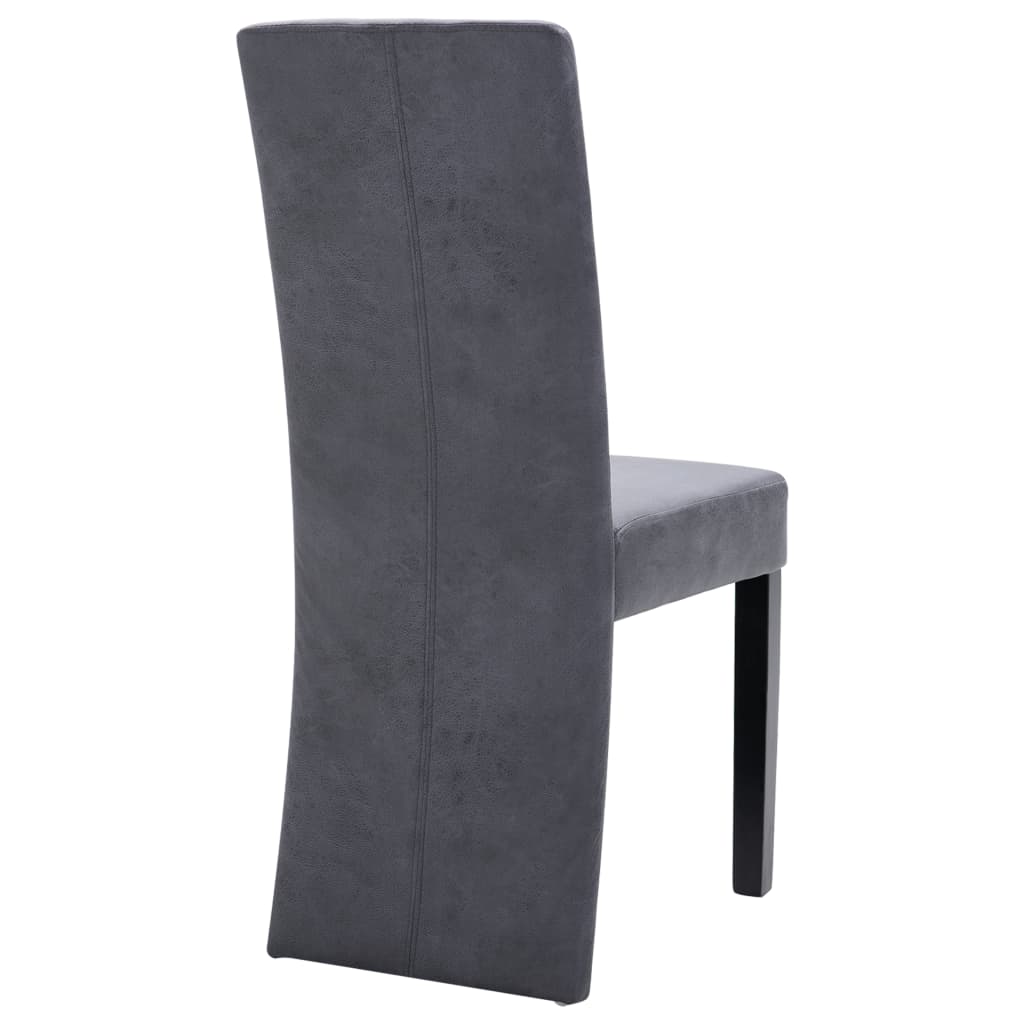 Eetkamerstoelen 4 st kunstsuède grijs is nu te koop bij PeponiXL, paradijselijk wonen!