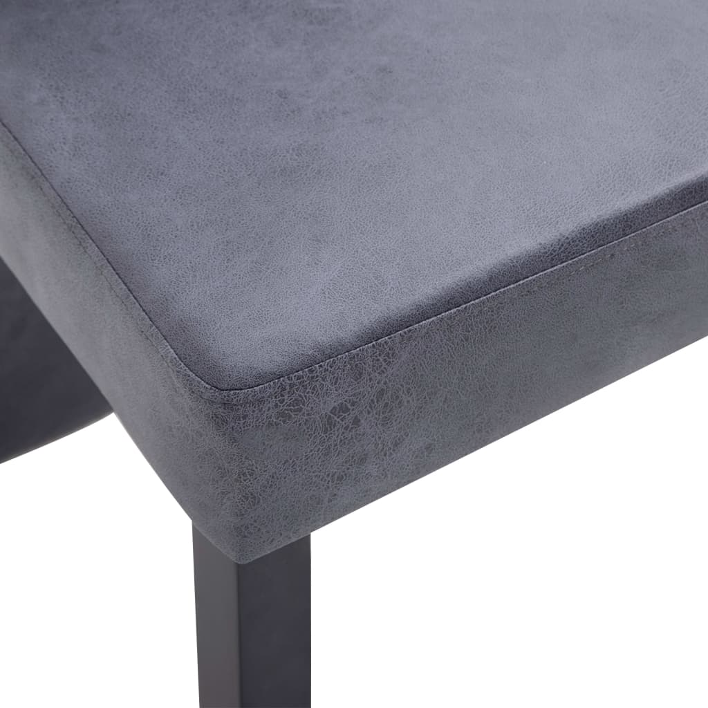 Eetkamerstoelen 4 st kunstsuède grijs is nu te koop bij PeponiXL, paradijselijk wonen!