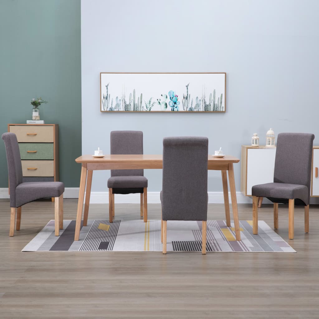 Eetkamerstoelen 4 st stof taupe is nu te koop bij PeponiXL, paradijselijk wonen!